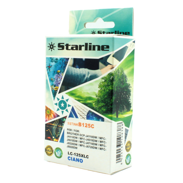 STARLINE - JNBR125C - Starline - Cartuccia ink - per Brother - Ciano - LC125XLC - 16,6ml