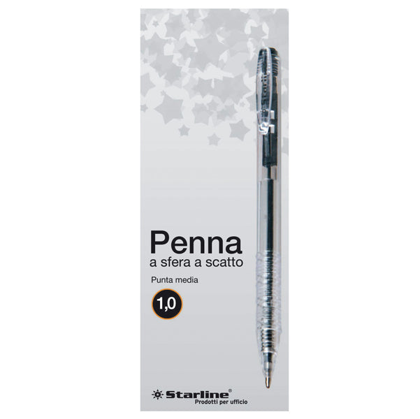 STARLINE - 5603 - Penna a sfera a scatto - punta 1,0mm - nero - Starline - conf. 20 pezzi