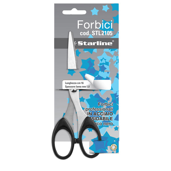 STARLINE - 4370 - Forbici - 16 cm - lama in acciaio - impugnatura in ABS - nero - Starline