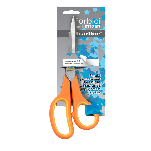 STARLINE - 4365 - Forbici - 21,5 cm - lama in acciaio - impugnatura gomma morbida - arancione - Starline