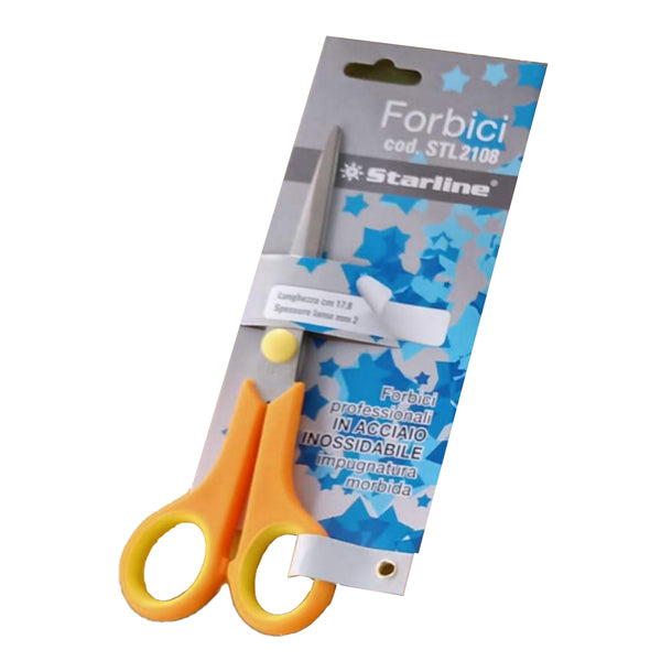 STARLINE - 4366 - Forbici - 17,8 cm - lama in acciaio - impugnatura morbida - arancione - Starline
