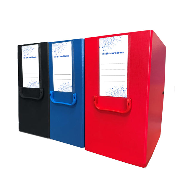 STARLINE - YCP-PPL16NE-STL5092 - Scatola archivio con maniglia - dorso 16 cm - 25 x 35 cm - nero - Starline - STL5092 - Conf. da 1 Pz.