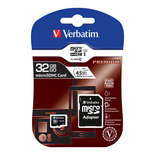 VERBATIM - 44083 - Verbatim - Micro SDHC Classe 10 fino a 45mb-sec - 44083 - 32GB