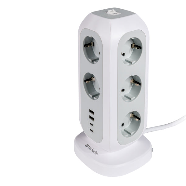 VERBATIM - 49547 - Verbatim - torre di alimentazione - multi-spina EUPT-01 con 2 x USB-C - 2 x USB-A