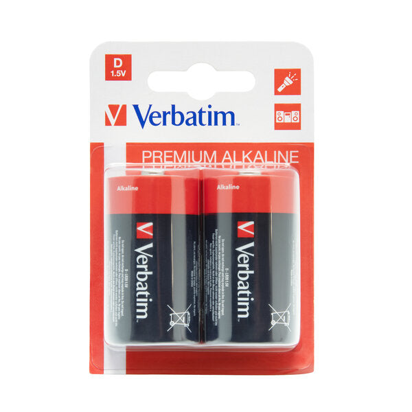 VERBATIM - 49923 - Verbatim - Scatola 2 Pile alkaline torcia D - 49923
