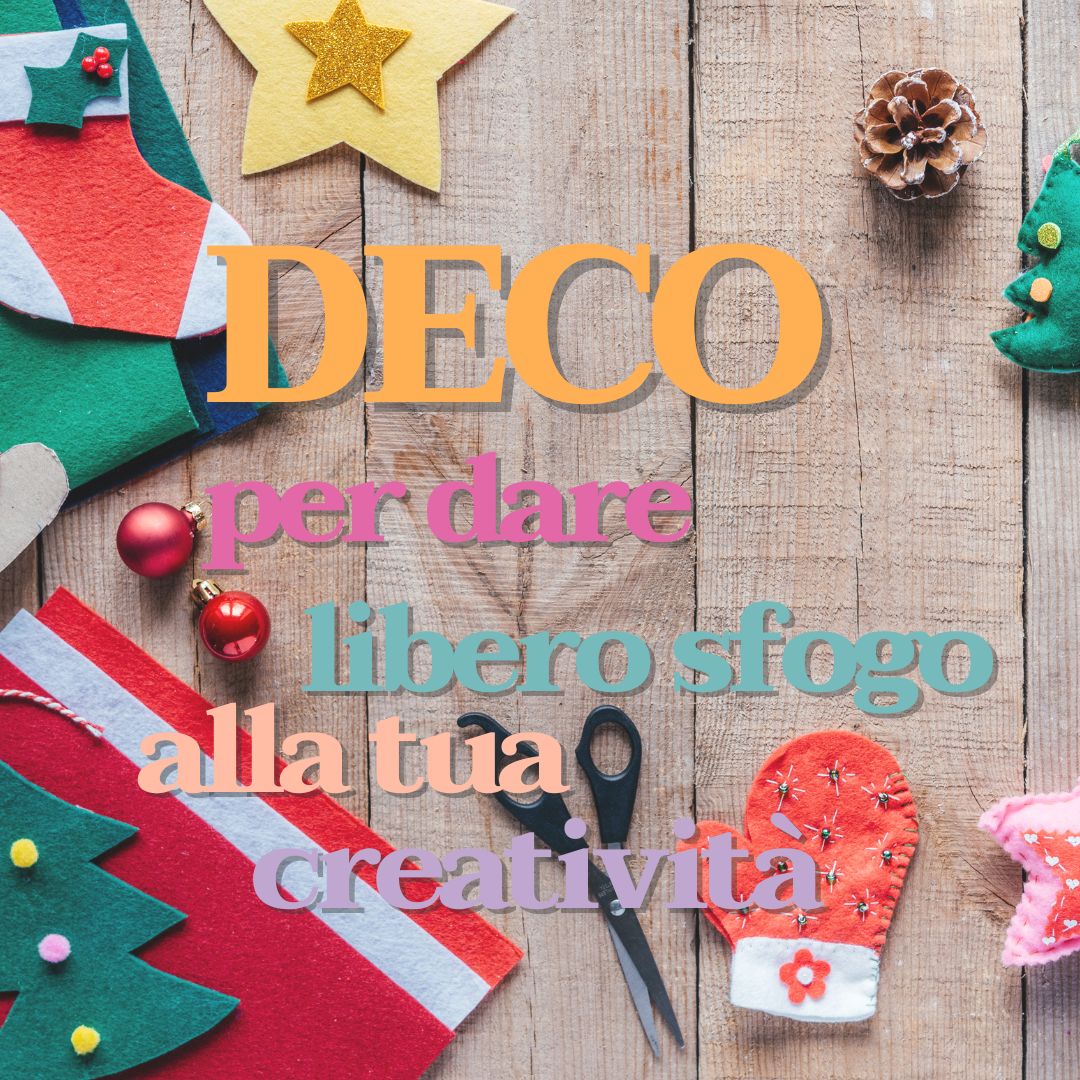 Deco, prodotti per la creatività, brillantini, glitter, carta velina, colla a caldo, panno lana, ciniglia, per natale e lavoretti creativi