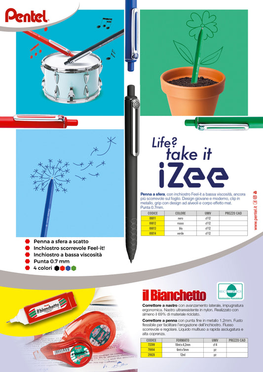 Pentel BIANCHETTO e penne IZEE in offerta