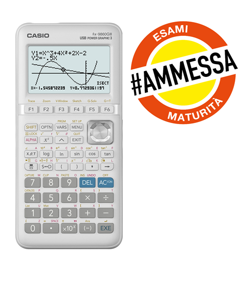 OFFERTA CASIO - FX-9860GIII-W-ET - Calcolatrice scientifica grafica FX-9860GIII - 900 funzioni - bianco - Casio - 77626 -  Conf. da 1 Pz. (copia)