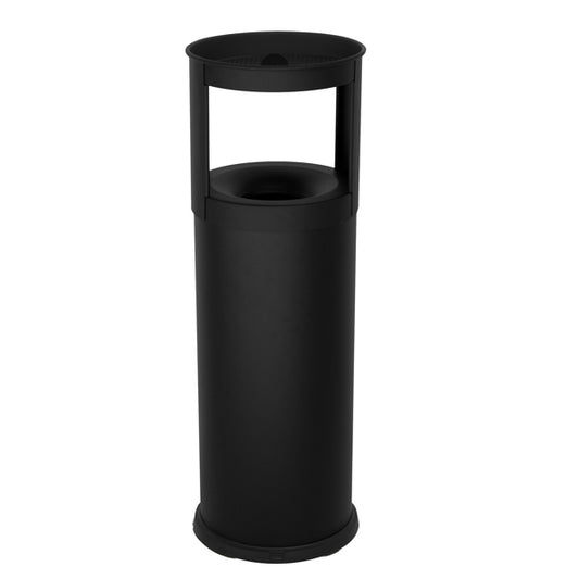 STILCASA - 572-N - Gettacarte autoestinguente con posacenere - 25 L - diametro 25 cm - H 80 cm - acciaio - nero - Stilcasa - 100477 -  Conf. da 1 Pz.