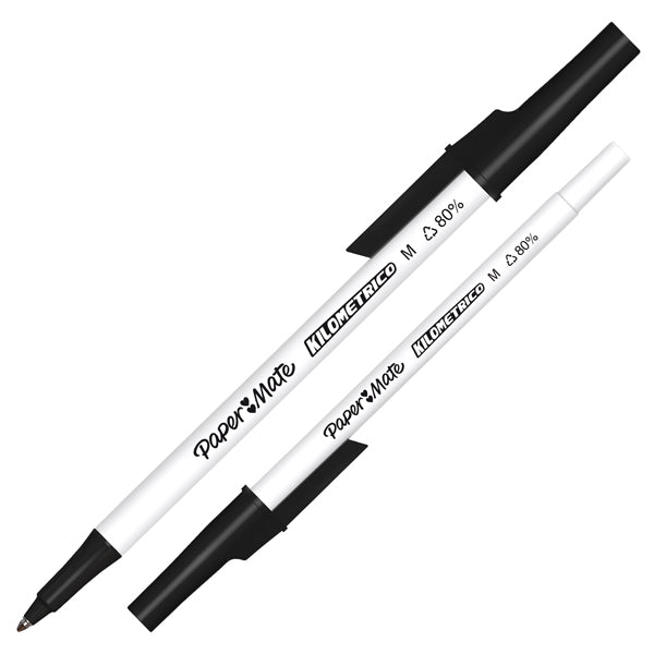 PAPERMATE - 2187701 - Penna sfera concappuccio Kilometrico Recycled - punta 1,0 mm - nero - Papermate - 101521 -  Conf. da 50 Pz.