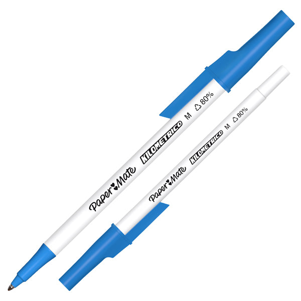 PAPERMATE - 2187702 - Penna sfera concappuccio Kilometrico Recycled - punta 1,0 mm - blu - Papermate - 101522 -  Conf. da 50 Pz.