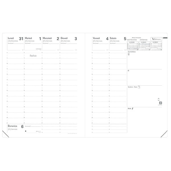 QUOVADIS - 016653Q - Agenda settimanale Presidente Marlow 2027 - 21 x 27 cm - blu notte - Quo Vadis - 101776 -  Conf. da 1 Pz.