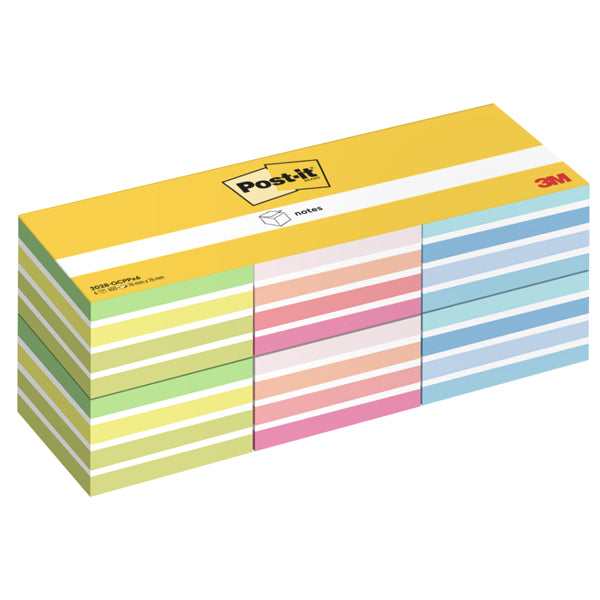 POST-IT - 7100321804 - Blocco foglietti Post it  Cubo - 2028-0CPPX6 - 76  x 76 mm - colori assortiti neon-pastel - 450 fogli - Post it  - conf. 6 blocchi - 101852 -  Conf. da 1 Pz.