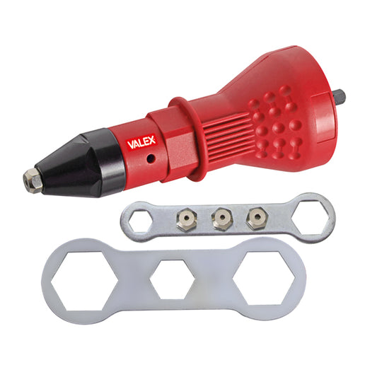Valex - 1460939 - Rivettatrice per avvitatori - con 4 teste intercambiabili - Valex - 101910 -  Conf. da 1 Pz.