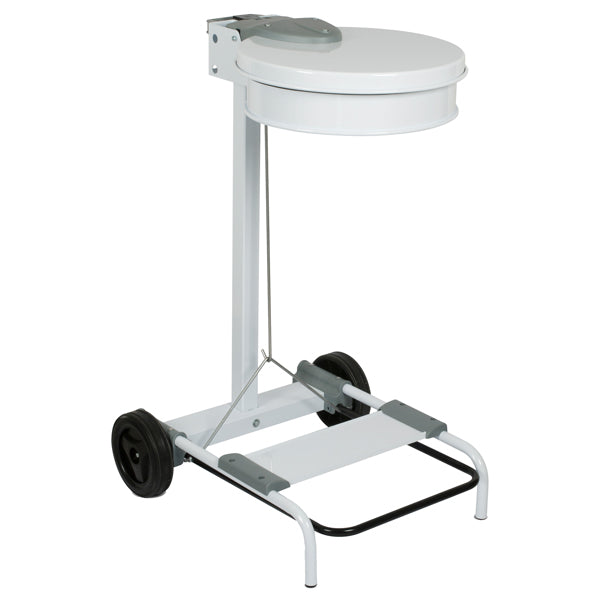 STILCASA - 406-B - Carrello portasacco - 54,6x60xH94cm - con ruote - 110L - acciaio - bianco - Stlcasa - 102102 -  Conf. da 1 Pz.