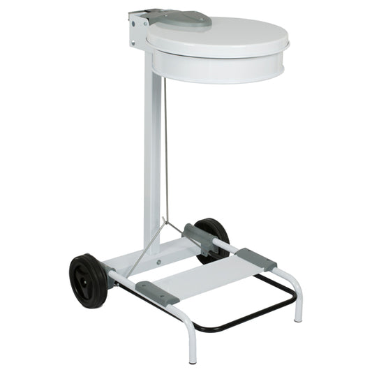 STILCASA - 406-B - Carrello portasacco - 54,6x60xH94cm - con ruote - 110L - acciaio - bianco - Stlcasa - 102102 -  Conf. da 1 Pz.