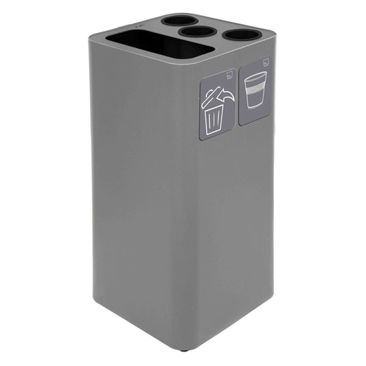 STILCASA - PU100F-BG-G - Contenitore per raccolta differenziata - con divisiorio bicchieri - 50 L - grigio - Stilcasa - 102109 -  Conf. da 1 Pz.