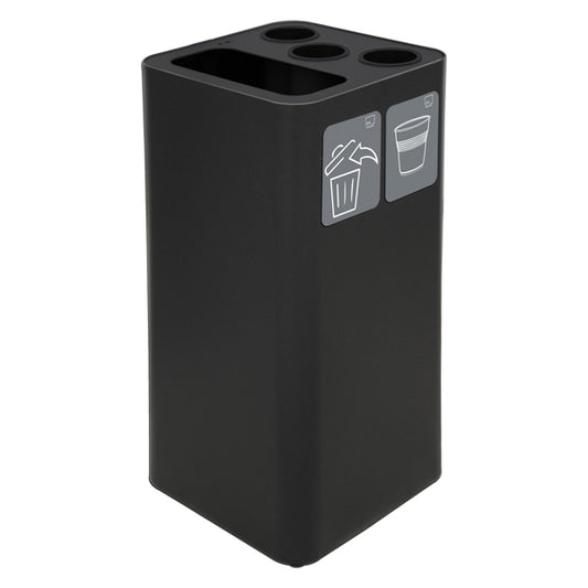 STILCASA - PU100F-BG-N - Contenitore per raccolta differenziata - con divisiorio bicchieri - 50 L - nero - Stilcasa - 102110 -  Conf. da 1 Pz.