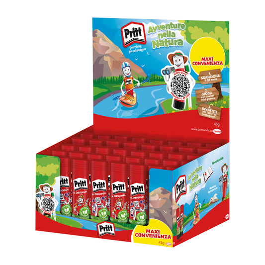 PRITT - 2971644 - Colla Stick Avventura nella natura - 43 gr - bianco - Pritt - expo 40 pezzi - 102439 -  Conf. da 1 Pz.