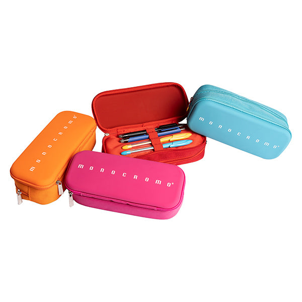 PIGNA - 023310400 - Astuccio 2 zip Monocromo -  21 x 5 x 9 cm - silicone-poliestere - colori assortiti - Pigna - 102474 -  Conf. da 12 Pz.