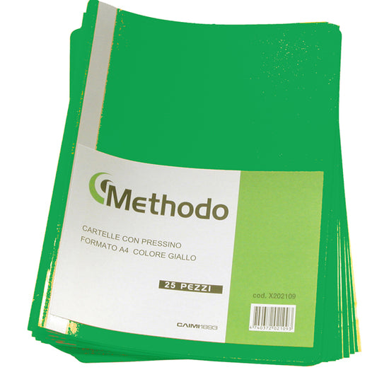 METHODO - X202110 - Cartella con pressino - PP - A4 - verde - Methodo - conf. 25 pezzi - 102539 -  Conf. da 1 Pz.