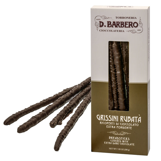 D. Barbero - 6012G - Grissini RubatA' - ricoperti di cioccolato fondente - in astuccio - 200 gr - Barbero - 102685 -  Conf. da 1 Pz.