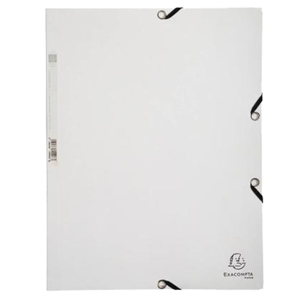 EXACOMPTA - 55506E - Cartella 3 lembi - con elastici - A4 - cartoncino lustré - 400g-mq - bianco - Exacompta - 102961 -  Conf. da 25 Pz.