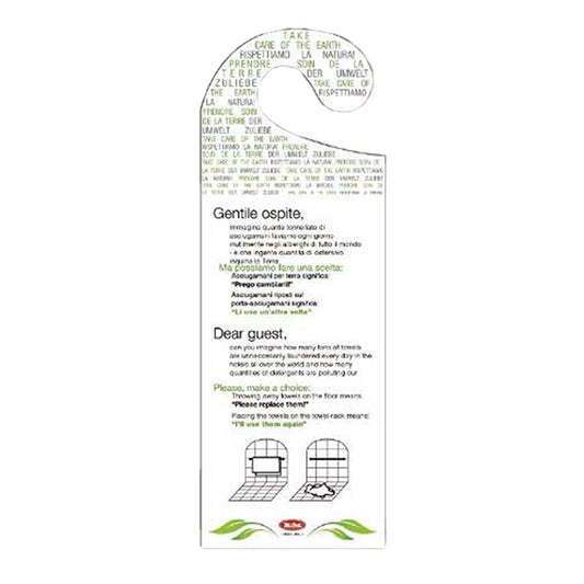 Leone - W4105 - Appendiporta hotel "cambio asciugamani" - cartoncino plastificato - Leone - conf. 20 pezzi - 102981 -  Conf. da 1 Pz.