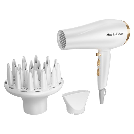 Melchioni Family - 118030026 - Asciugacapelli Gold Style - 2200 W - 21 x 9 x 26,4 cm - bianco-oro - Melchioni family - 102989 -  Conf. da 1 Pz.