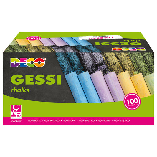 DECO - MY-CA100 - Gessetti tondi - ø 10 x 81 mm - colori assortiti - Deco - Scatola 100 gessetti tondi - 103093 -  Conf. da 1 Pz.