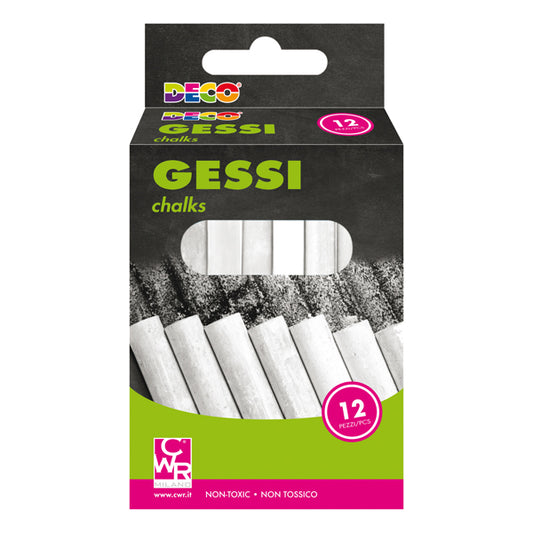 DECO - 12509 - Gessetti tondi - ø 10 x 81 mm - bianco - Deco - Scatola 12 gessetti tondi - 103094 -  Conf. da 1 Pz.