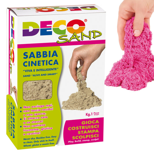 DECO - 10849-3 - Sabbia cinetica Deco Sand - 1 kg - fucsia - Deco - 103111 -  Conf. da 1 Pz.