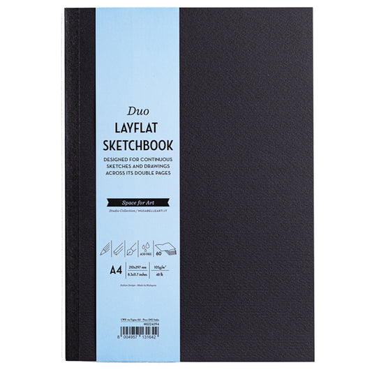 MUSA - MU224294 - Sketchbook Duo Layflat - A4 - 105 gr - 60 pag - copertina nera - MUSA - 103112 -  Conf. da 1 Pz.