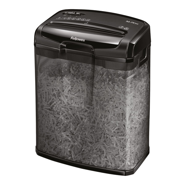 FELLOWES - 4701801 - Distruggidocumenti M-7CM - a frammenti - nero - Fellowes - 103117 -  Conf. da 1 Pz.