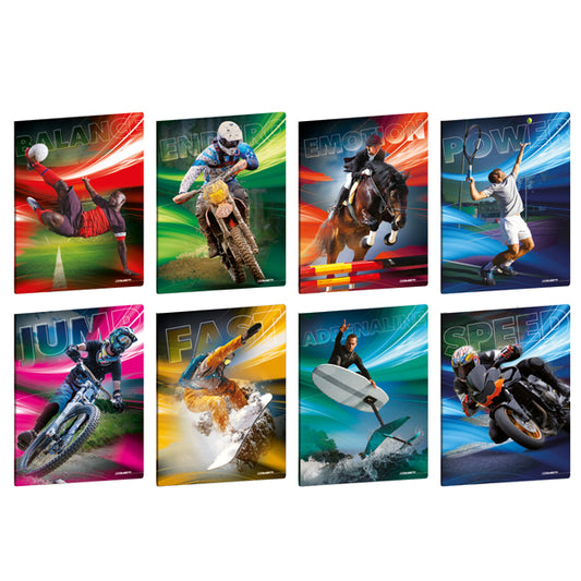 BLASETTI - 8955 - Maxiquaderno Sport Emotions - A4 - rigo di 1a - 20+1 fogli - 80 gr - Blasetti - 103308 -  Conf. da 10 Pz.