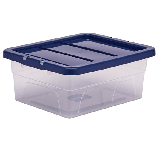 BANKERS BOX - 100135770 - Contenitore multiuso Bankers Box - 32 x 40 x 17 cm - 15 L - PP - con coperchio blu - trasparente - Fellowes - 103352 -  Conf. da 1 Pz.