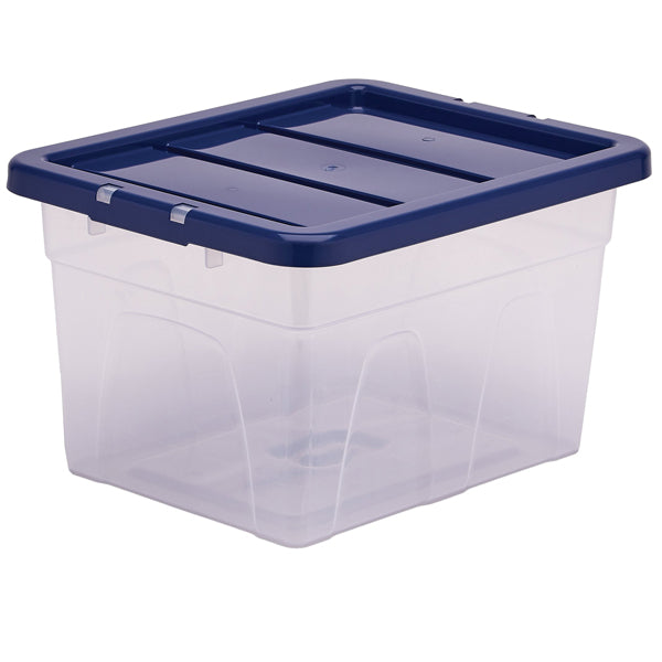 BANKERS BOX - 100135771 - Contenitore multiuso Bankers Box - 37 x 40 x 24,5 cm - 22 L - PP - con coperchio blu - trasparente - Fellowes - 103353 -  Conf. da 1 Pz.