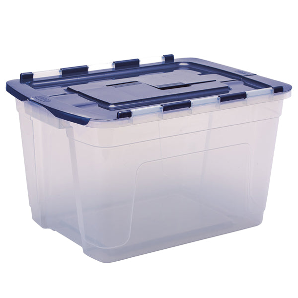 BANKERS BOX - 100135775 - Contenitore multiuso Bankers Box - 43 x 59 x 35 cm - 55 L - PP - con coperchio a cerniera blu - trasparente - Fellowes - 103357 -  Conf. da 1 Pz.