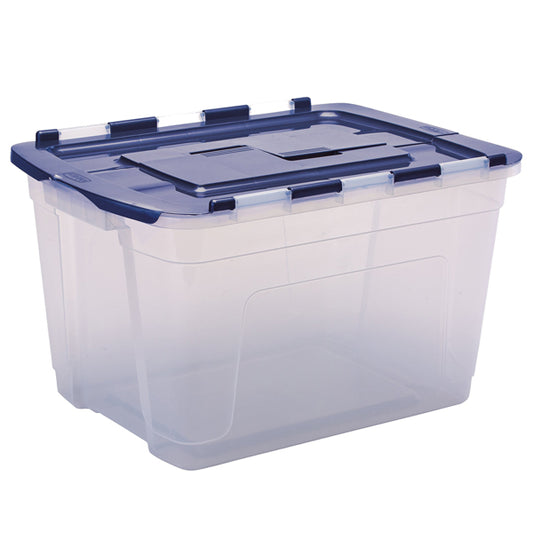 BANKERS BOX - 100135775 - Contenitore multiuso Bankers Box - 43 x 59 x 35 cm - 55 L - PP - con coperchio a cerniera blu - trasparente - Fellowes - 103357 -  Conf. da 1 Pz.