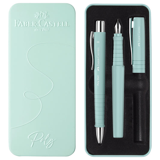 FABER-CASTELL - 241053 - Set stilo B Poly Pen + sfera Poly Ball - punta 0,7 mm - fusto caribic blue - Faber-Castell - 103385 -  Conf. da 1 Pz.