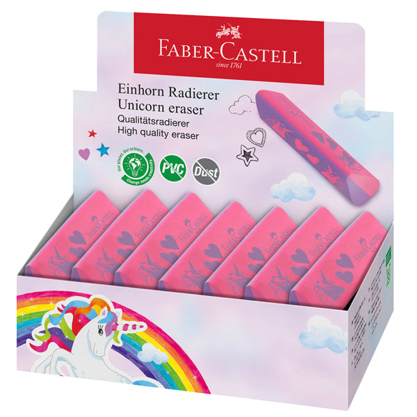 FABER-CASTELL - 188751 - Gomma triangolare unicorno - colori assortiti - Faber Castell - expo 15 pezzi - 103393 -  Conf. da 1 Pz.