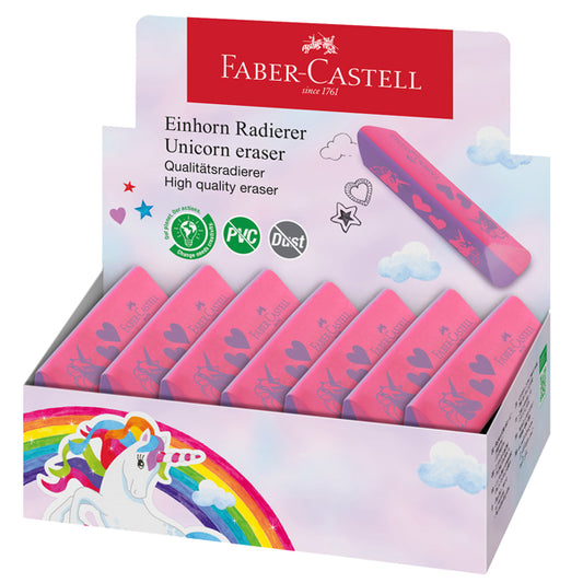 FABER-CASTELL - 188751 - Gomma triangolare unicorno - colori assortiti - Faber Castell - expo 15 pezzi - 103393 -  Conf. da 1 Pz.