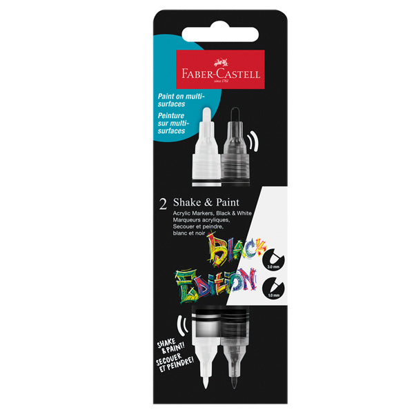 FABER-CASTELL - 285503 - Marcatori Shake&Paint - colori assoriti - Faber-Castell - conf. 2 pz - 103394 -  Conf. da 1 Pz.