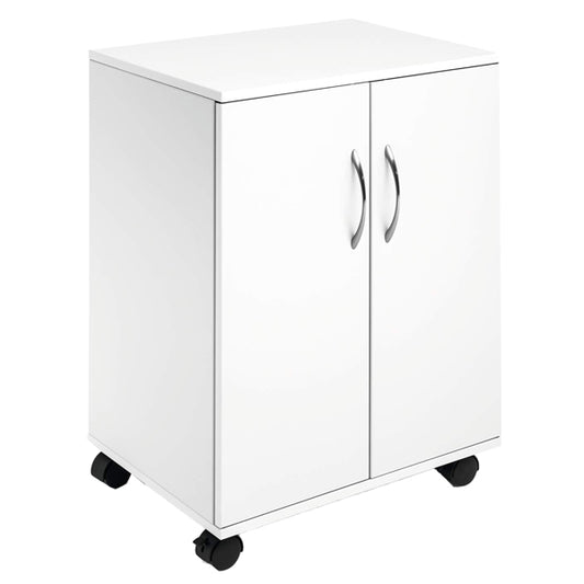 DURABLE - 3115-02 - Mobiletto Multifunzione 74-53 - con ante alte e ruote - 4 ripiani - 52,8 x 40 x 73,7 cm - bianco - Durable - 103458 -  Conf. da 1 Pz.