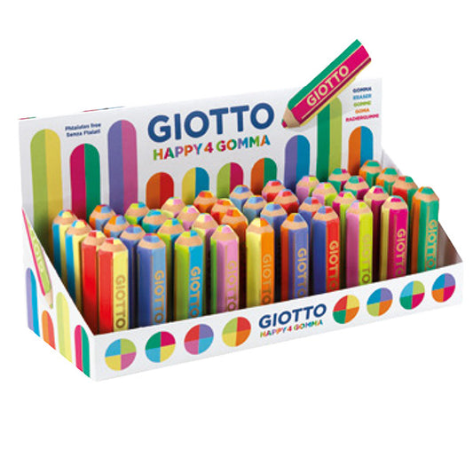 GIOTTO - F234900 - Happy Gomma - colori assortiti Happy4 - Giotto - 103530 -  Conf. da 40 Pz.