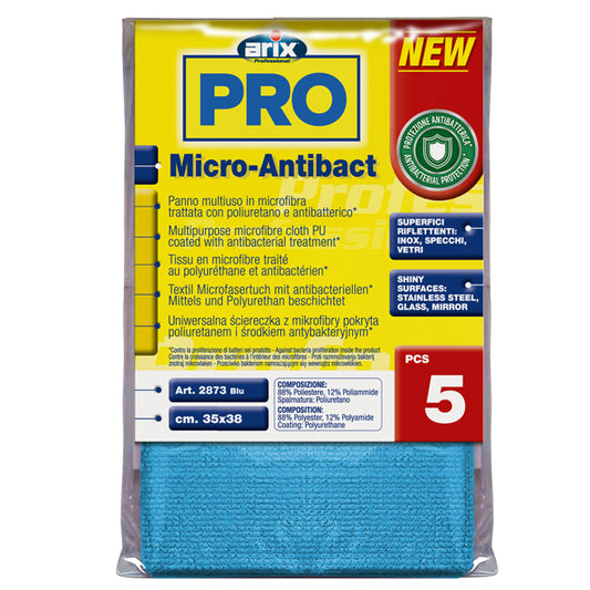 Arix - 3 2873 - Panno multiuso Micro-Antibact - 35 x 38 cm - blu - Arix - conf. 5 pezzi - 103531 -  Conf. da 1 Pz.