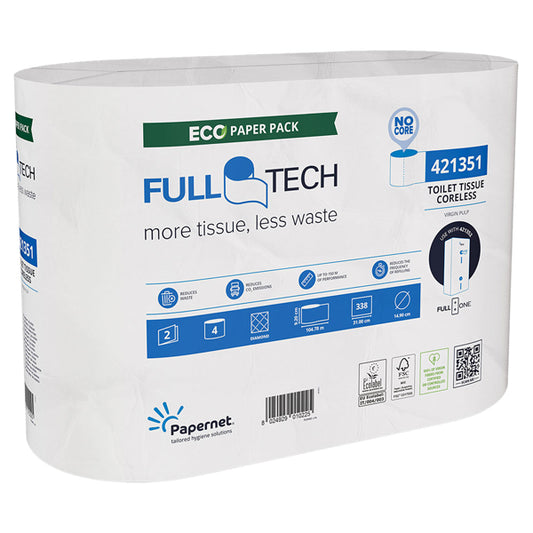 PAPERNET - 421351 - Carta Igienica FullTech - senza anima - 104,78 m - cellulosa - bianco - Papernet - pacco 4 rotoli - 103543 -  Conf. da 5 Pz.