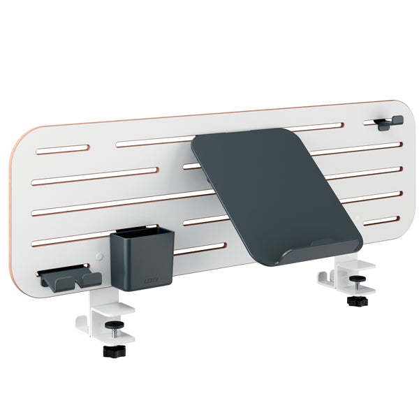 LEITZ - 65490000 - Pannello forato grande - per scrivanie compatte Sit-Stand - con supporto PC-Smartphone, portapenne e gancio - 80 x 25 x 0,8 cm - gri gio chiaro - Leitz - 103579 -  Conf. da 1 Pz.