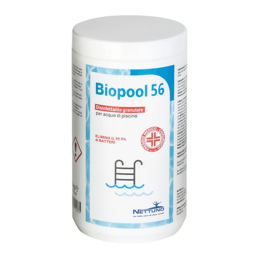 NETTUNO - 01237 - Disinfettante granulare per acque di piscine Biopool 56 in barattolo - 1 Kg - Nettuno - 103621 -  Conf. da 1 Pz.