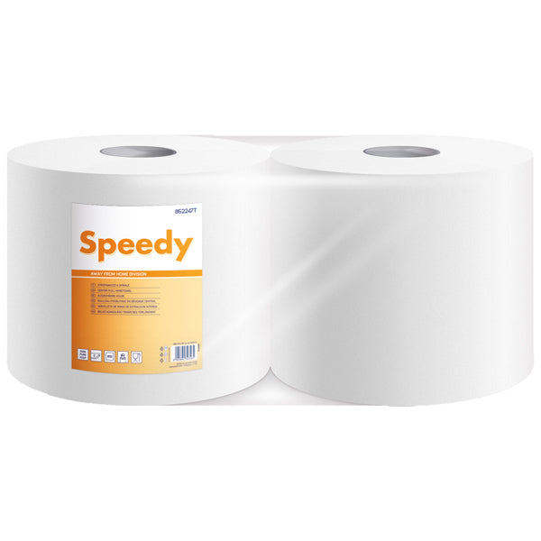 Lucart - 852247T - Bobina asciugatutto Speedy - 2 veli - 17 gr - diametro 26 cm - 21,5 cm x 192 m - microgoffrata - cellulosa - bianco - Lucart - 103628 -  Conf. da 2 Pz.